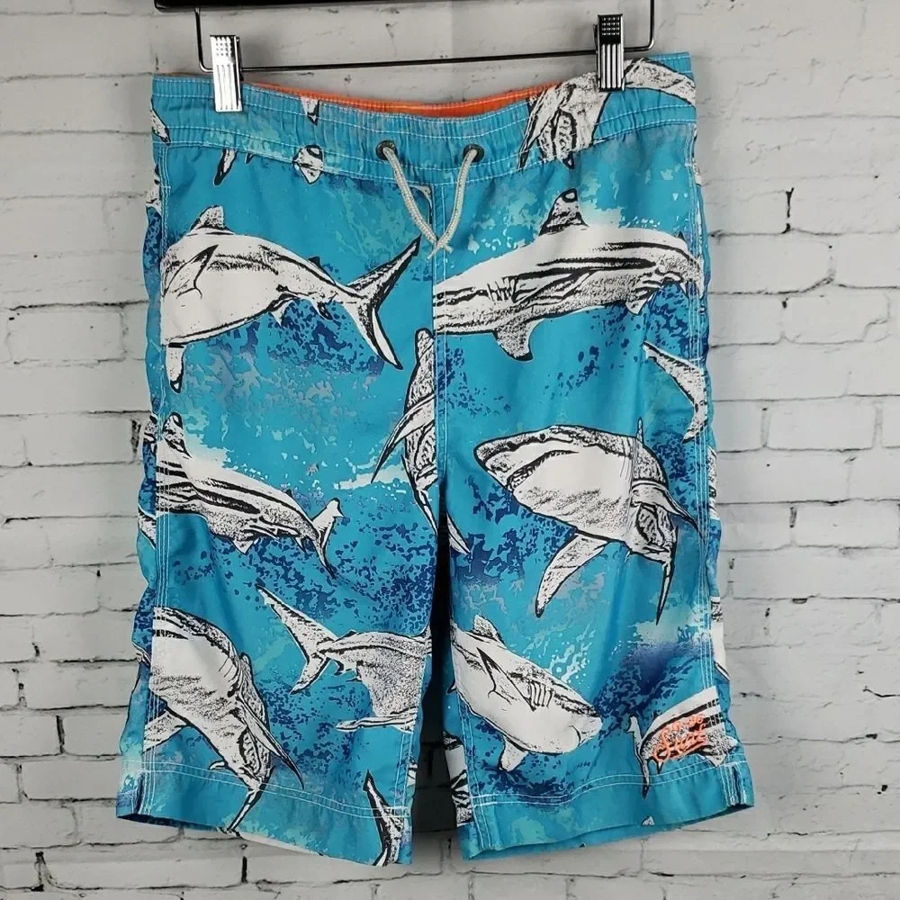 GAP KID's Blue Shark Print Swim Shorts SIZE XXL